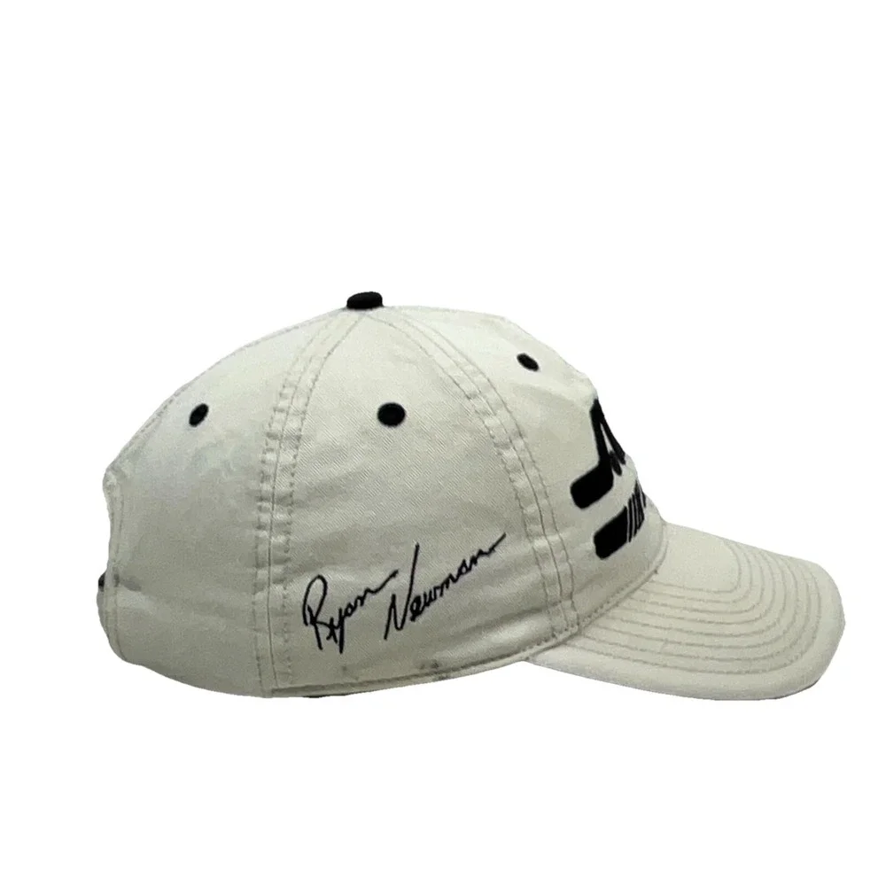 Nascar‎ Hat Cap Strap Back Tan White Ryan Newman Alltel Racing Y2K Dad Baseball